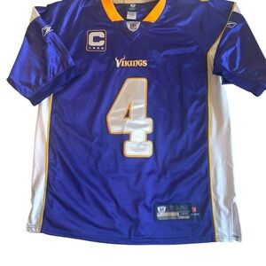 Brett Favre Jersey Mens 48 Minnesota Vikings Captain Purple On Field Reebok NFL